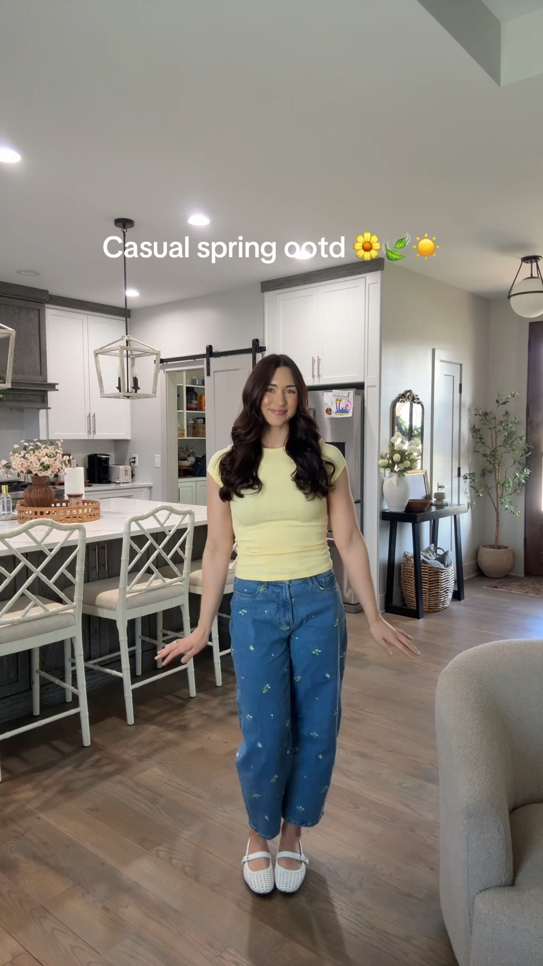 Casual spring ootd 🌼🍃☀️

•Target tee size xs (also linked a similar one from Walmart that’s only $6)
•Walmart pants size 2, I’m 5’6 and they definitely fit ankle length on me, would also recommend sizing down depending on the fit you prefer. 
•Walmart flats size 8 tts 

#LTKSeasonal #LTKootd #LTKSpringSale