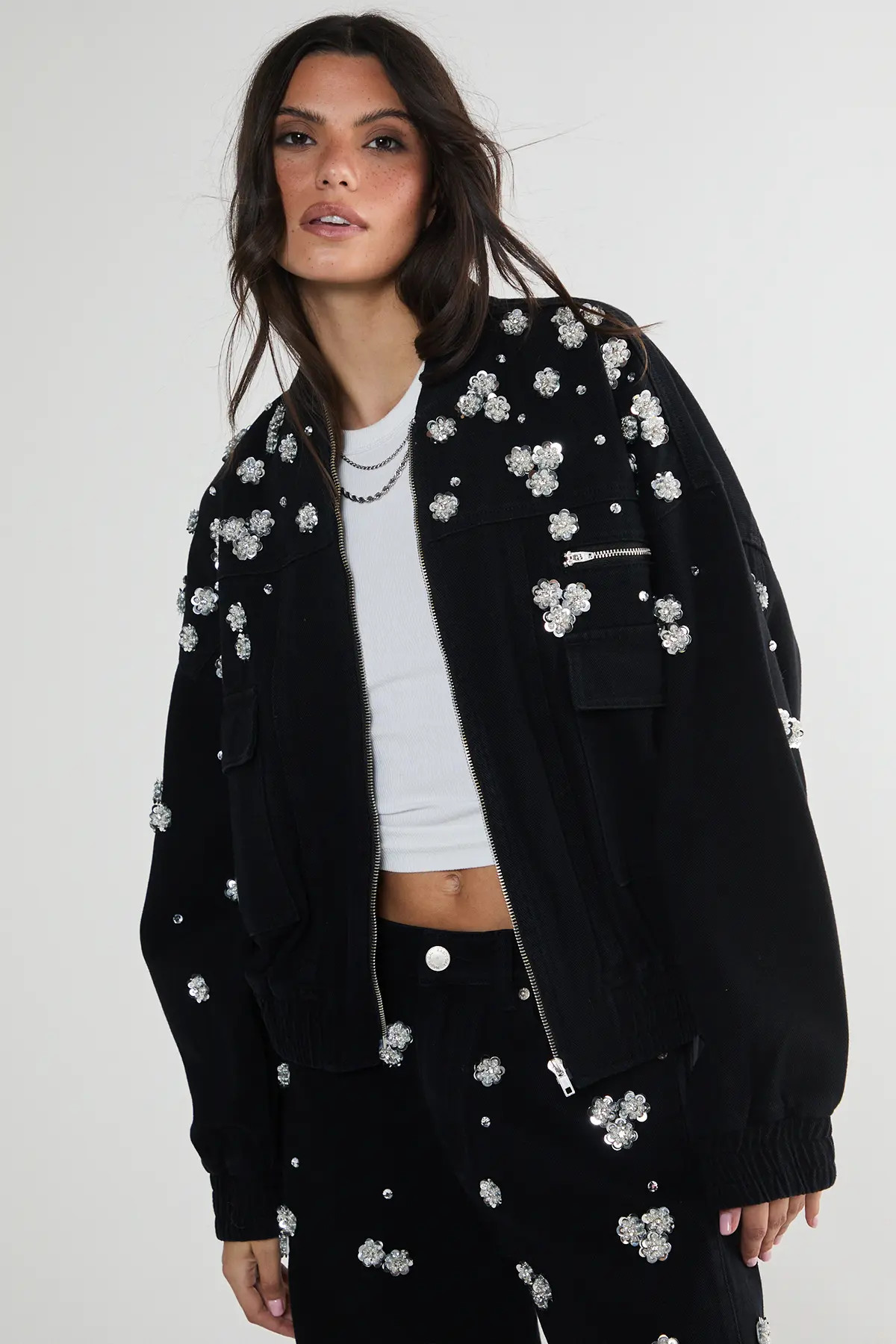 Embellished Flower Applique Jacket (Women) | Nordstrom | Nordstrom