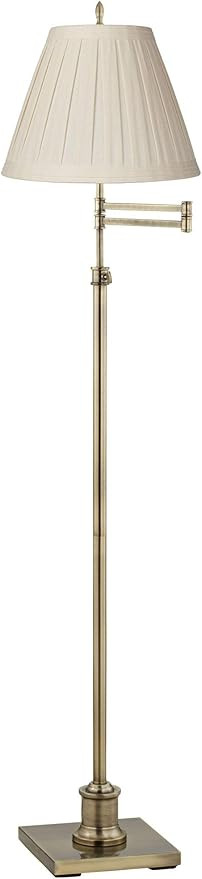 360 Lighting Westbury Traditional Swing Arm Floor Lamp Adjustable Height 70" Tall Antique Brass B... | Amazon (US)