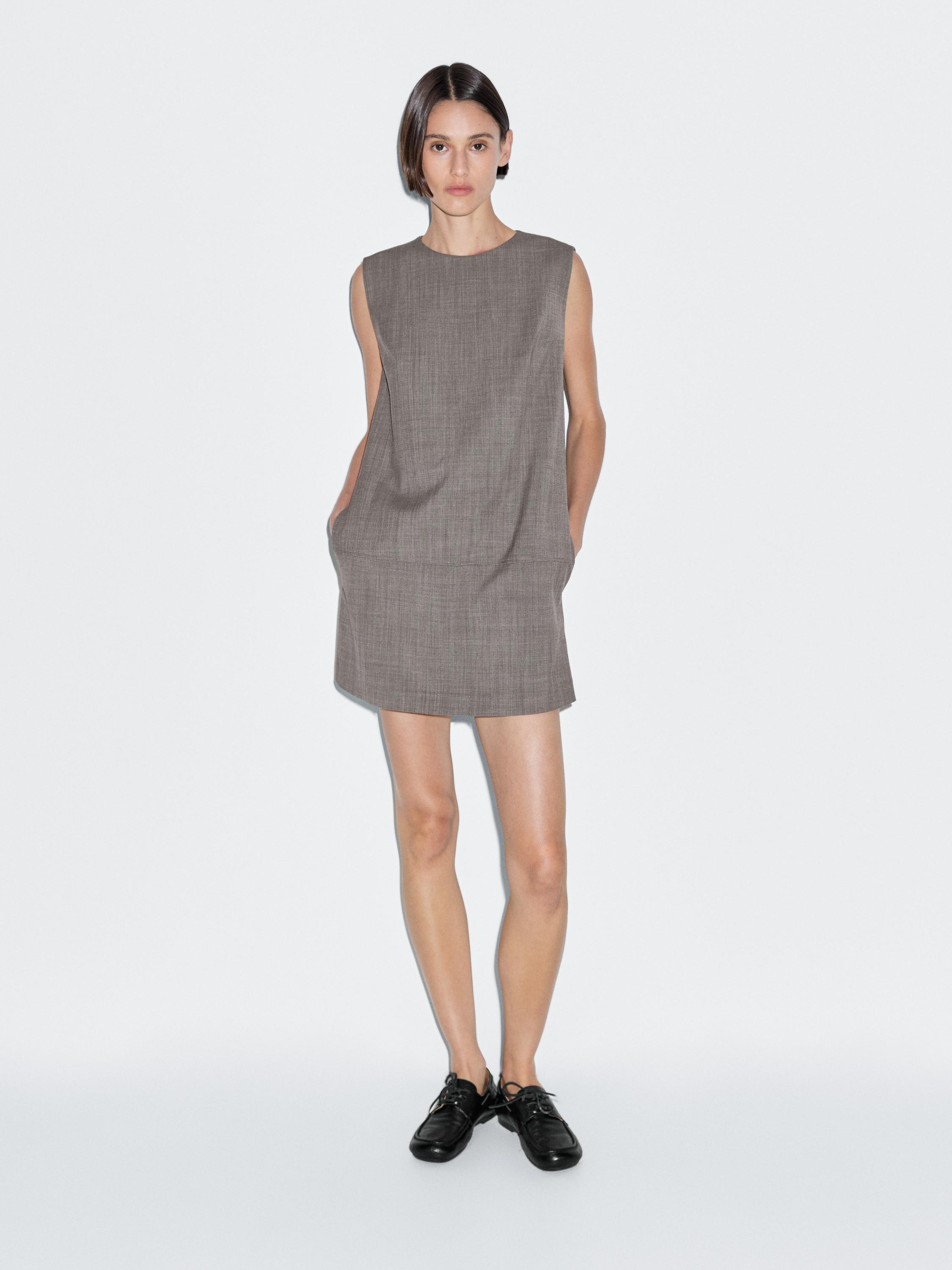 Short melange dress | Massimo Dutti UK