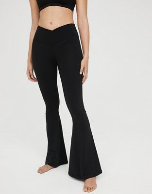 OFFLINE Real Me High Waisted Crossover Super Flare Legging | American Eagle Outfitters (US & CA)