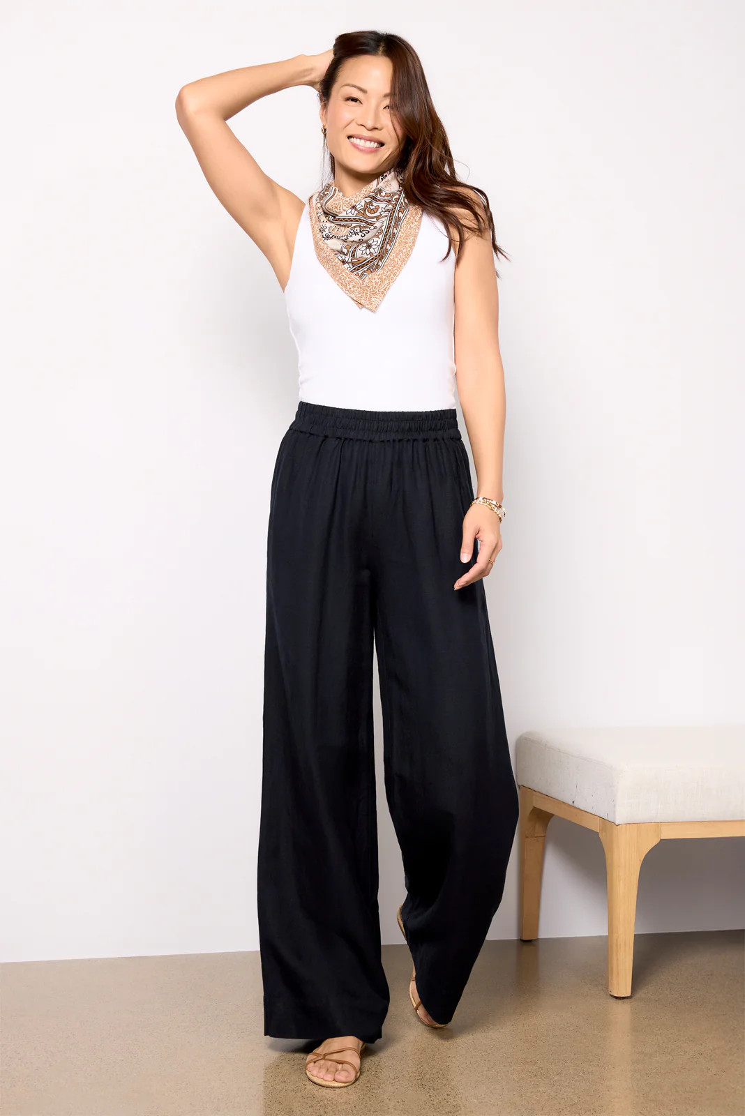 Sophia Linen Pant | Evereve