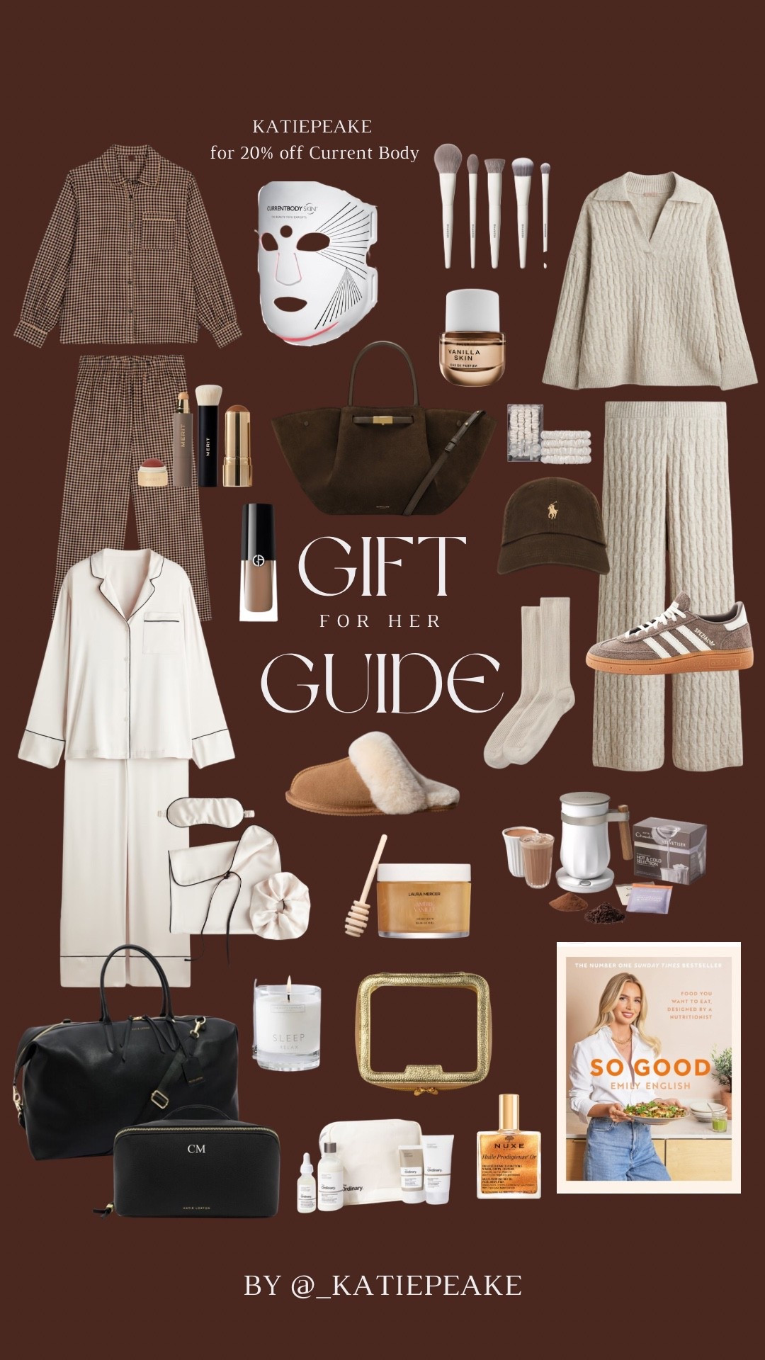 Gift guide for her 2025 🤎✨

Stocking fillers, pyjamas, red light therapy mask, slippers, adidas spezial, knitted co ord, candle, perfume, merit beauty, Katie loxton, make up bag, current body led mask 


#LTKuk #LTKCyberWeek #LTKgiftguide