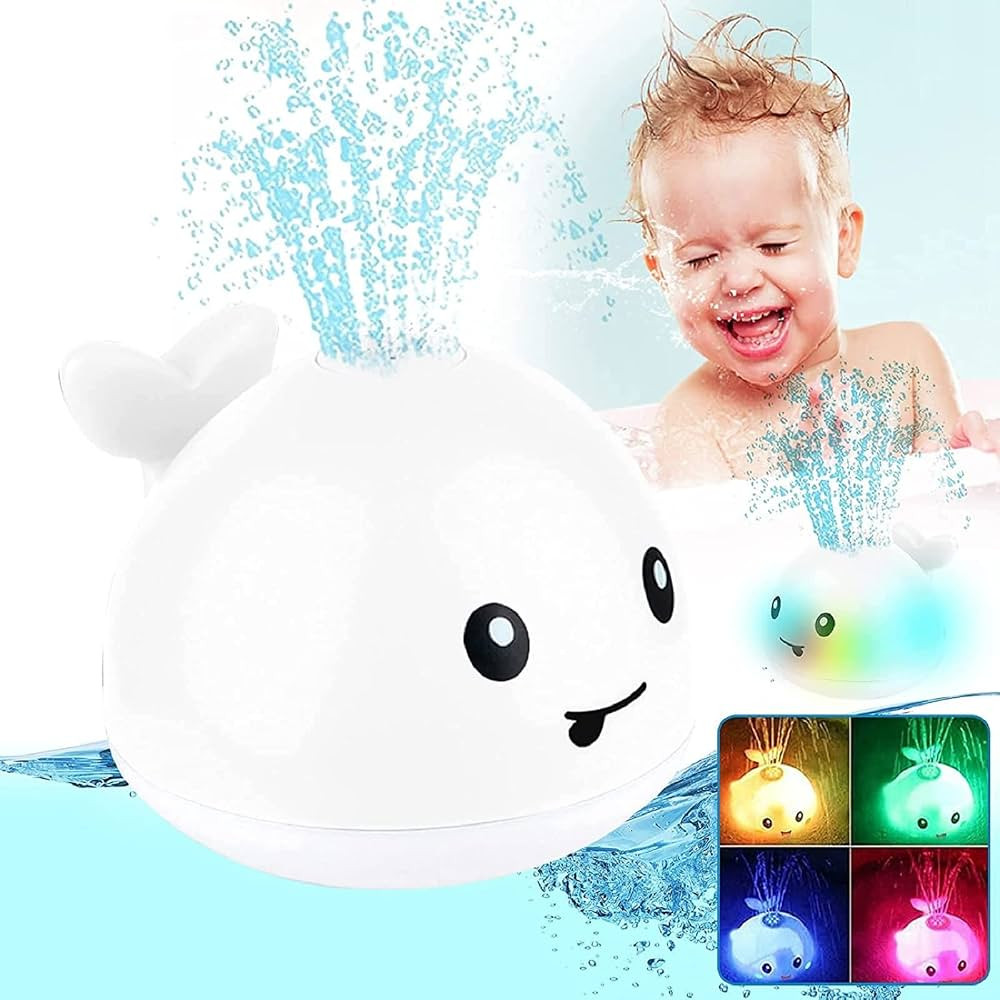 Baby Bath Toys, Light Up Baby Pool Toy with LED Light Whale Spray Water Toy for Toddlers Kids, In... | Amazon (US)