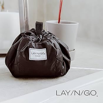 Lay-n-Go Cosmo Deluxe Drawstring Cosmetic & Makeup Bag Organizer, Toiletry Bag for Travel, Gifts,... | Amazon (US)