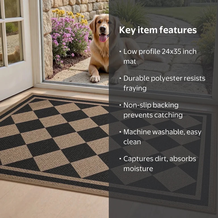 VUNATE Doormat for Inside 24"x35" Entryway Rugs Non Slip Absorbent Welcome Mat Easy Jute Dirt Tra... | Walmart (US)
