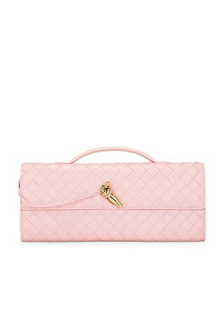 Bottega Veneta Andiamo Clutch in Rose & Muse Brass - Rose. Size all. | FWRD 