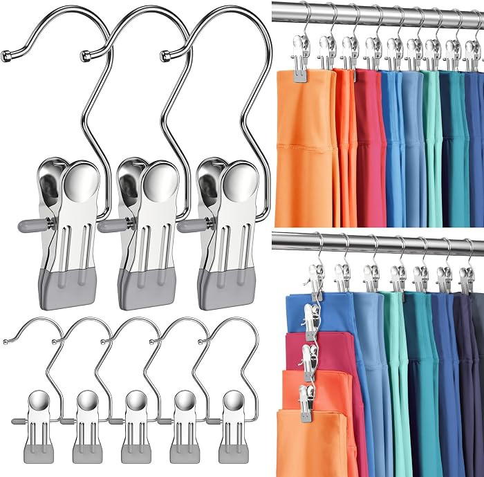 50 Pack Pants Hangers with Clips,Legging & Jean Hangers for Closet Hanging | Amazon (US)