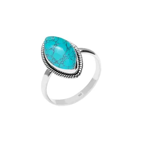 Turquoise Stone Ring 925 Sterling Silver Statement Ring For Women and Girls Handmade Rings Natura... | Amazon (US)