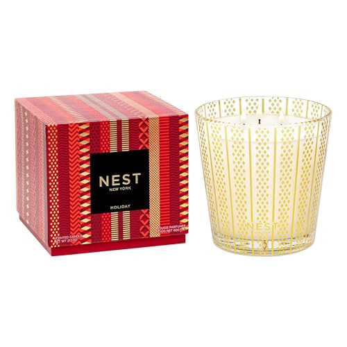 NEST New York Scented 3-Wick Christmas Candle, Holiday - 21.2 oz - Up to 100-Hour Burn Time - Reusable Glass Vessel | Amazon (US)