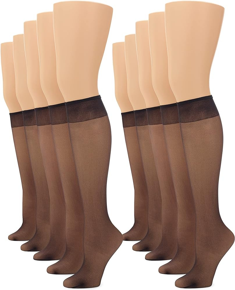 No nonsense Women's Sheer Knee High Value Pack with Comfort Top | Amazon (US)