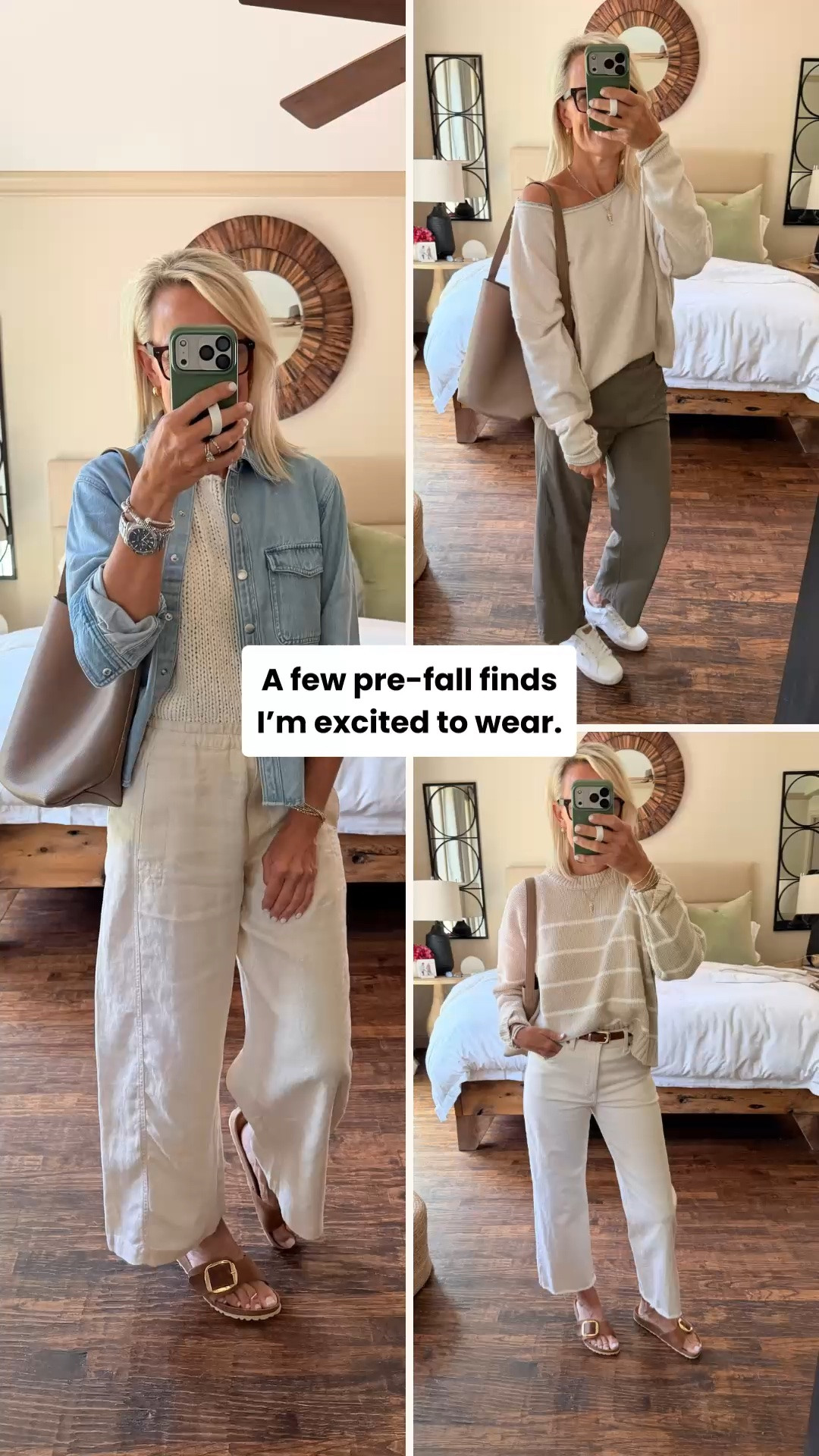 These are a few pre-fall looks I’m excited to wear, lightweight layers, soft knits, denim, and neutral colors that make the transition from summer to fall feel easy. I love pieces that can be mixed and matched as the weather changes.

💡 LTK MADE EASY
❤️ Heart = Support my posts!
🔖 Save = Get sale & restock alerts
📋 Lists = Keep favorites organized
📲 Share = Send lists and products to a friend. Hello, Christmas List!
💬 Comment = Ask me anything about what I’m wearing.:-)

#LTKootd #LTKSeasonal #LTKOver40