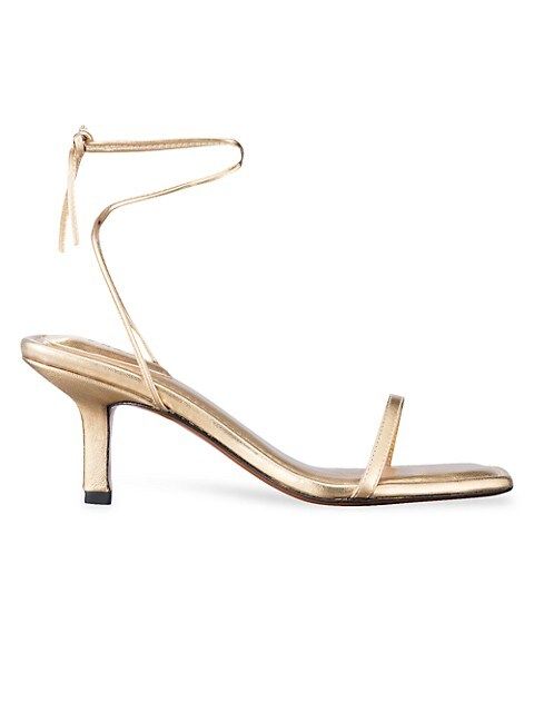 Le Ozzie Metallic Leather Lace-Up Sandals | Saks Fifth Avenue