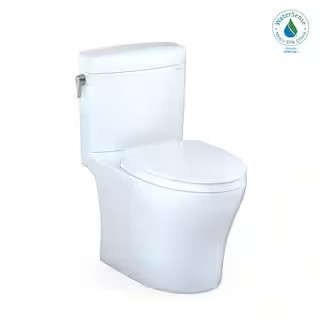 Aquia IV Cube 2-Piece .9/1.28GPF Dual Flush Elongated ADA Comfort Height Toilet in Cotton White, ... | The Home Depot