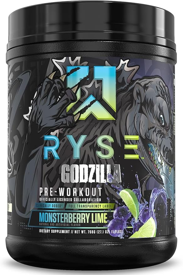RYSE Godzilla X Noel Deyzel Pre Workout Powder - Monsterberry Lime - 400mg Caffeine, High Stim Pr... | Amazon (US)