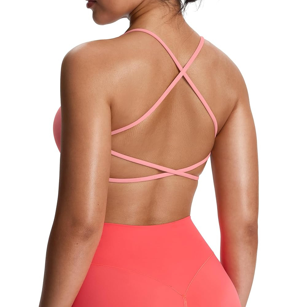 Aoxjox Women's Workout Sports Bras Fitness Ivy Low Impact Bra Yoga Crop Tank | Amazon (US)