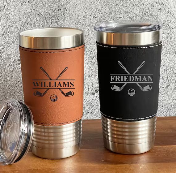 Golf Personalized Leatherette Hot or Cold Drink Tumbler  - Etsy | Etsy (US)