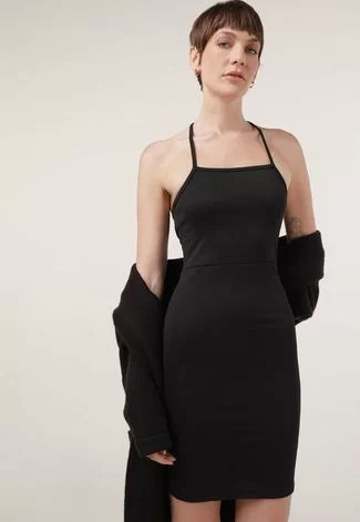 Vestido FiveBlu Curto Strappy Preto | Dafiti (BR)
