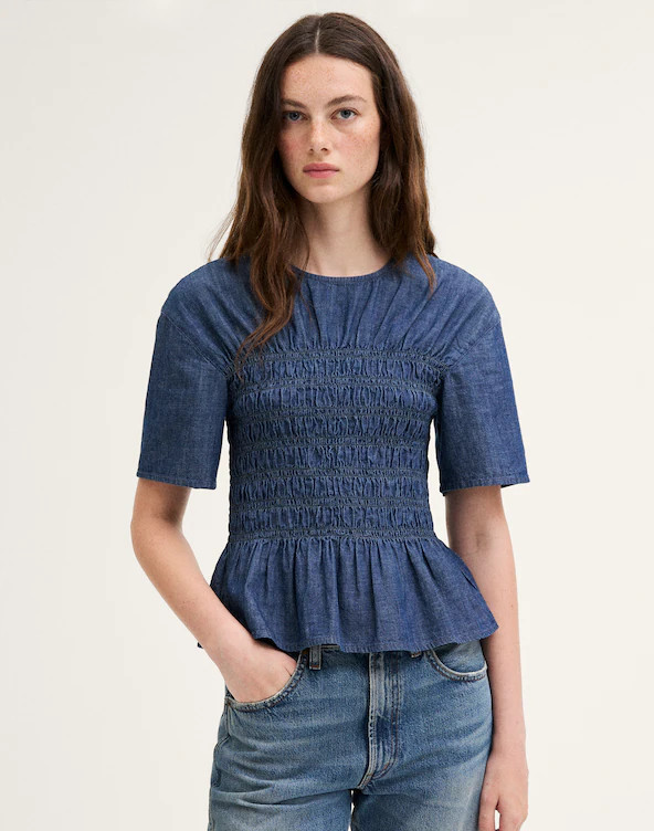 Denim Smocked Top | Madewell