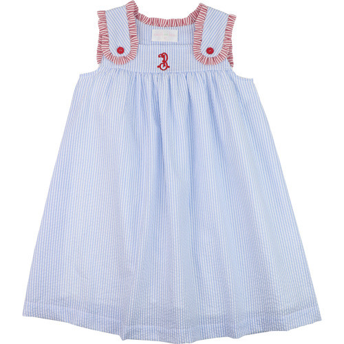 Red And Blue Seersucker Dress | Cecil and Lou