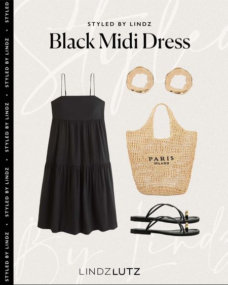 Black midi dress — Summer outfit staples — Summer concert outfit idea — look for less 

#LTKFind #LTKunder100 #LTKSeasonal