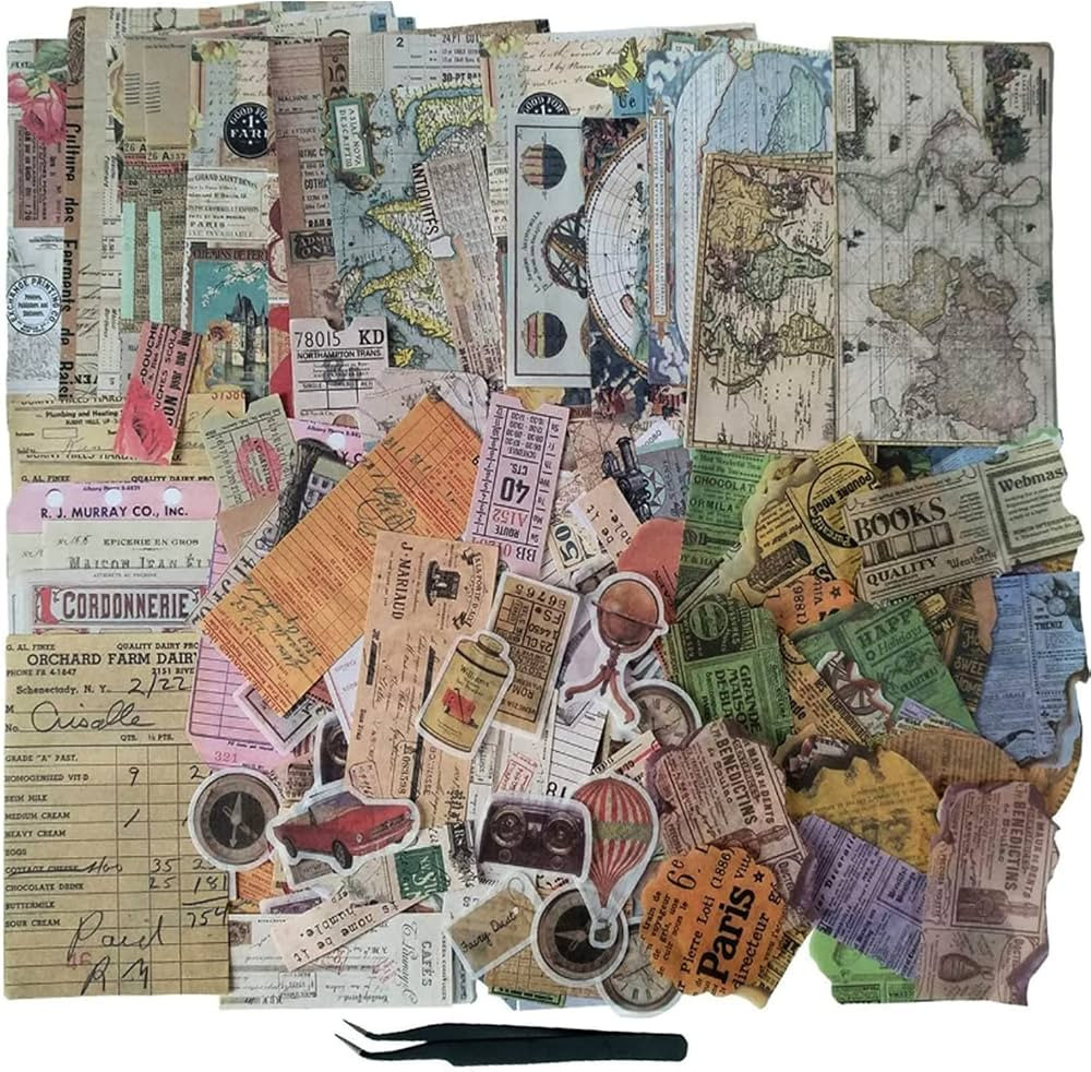 240pcs Vintage Scrapbook Stickers for Journaling - Industrial Age Stickers Aesthetic Art Junk Jou... | Amazon (US)