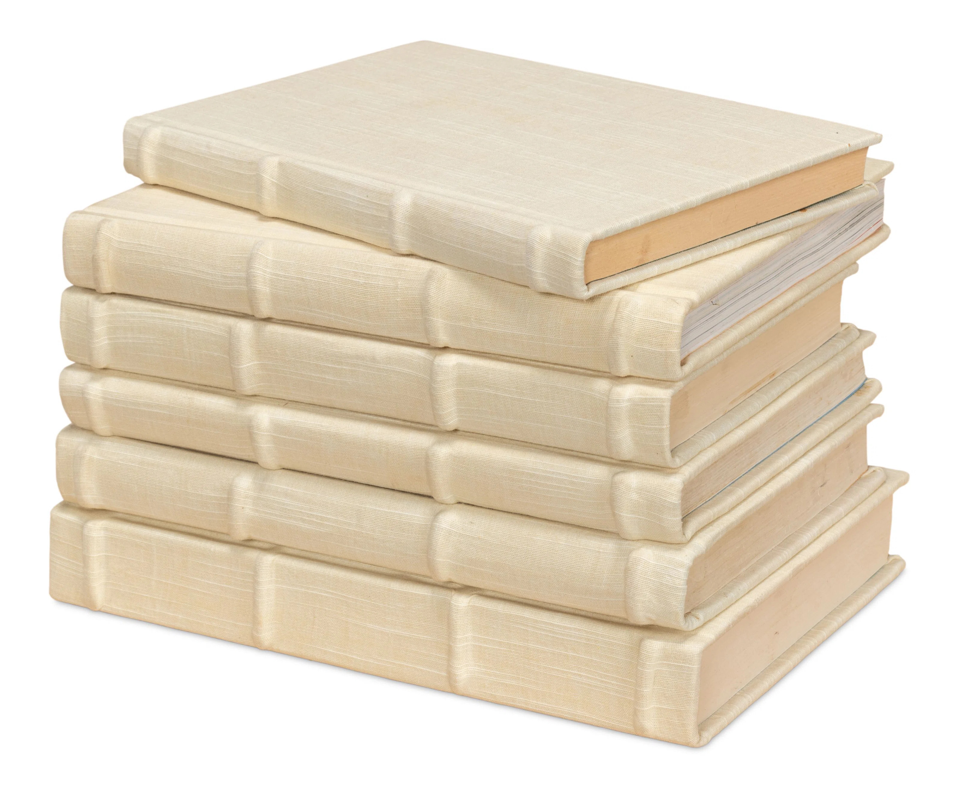 6 Piece Ecru Linen Decorative Book Set | Wayfair North America
