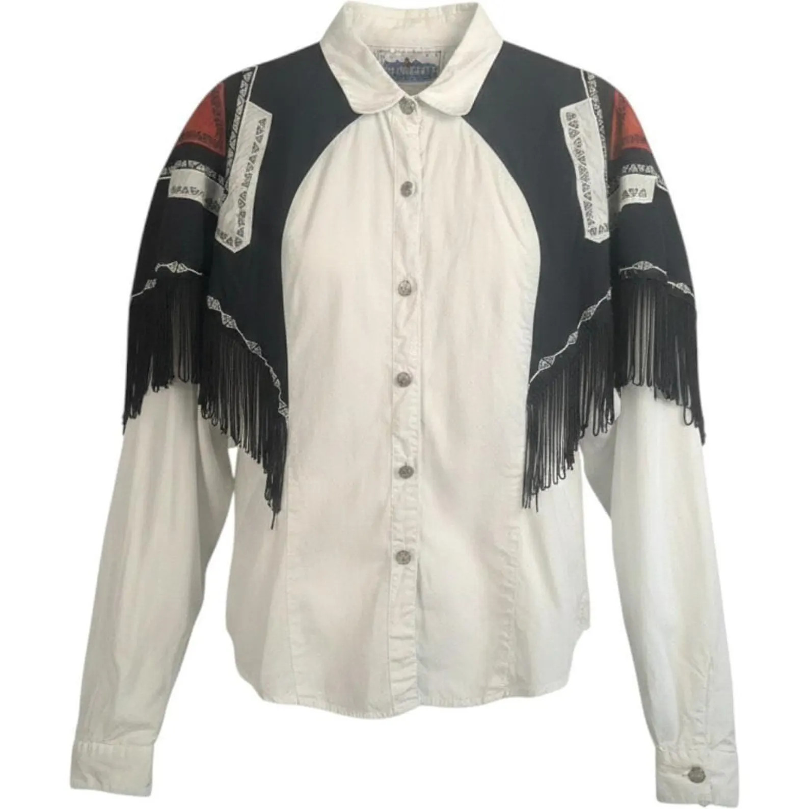 L VTG I Love Cowboys Out West Fringe Western Shirt Cowgirl Rodeo Embroidered | Etsy (Global)