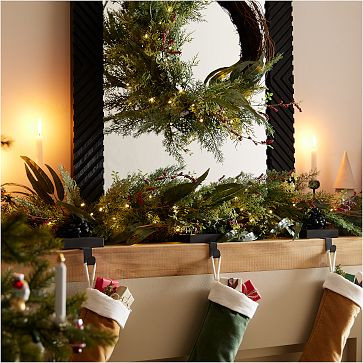 Pre-Lit Faux Mixed Pine & Pepperberry Wreath & Garland | West Elm (US)