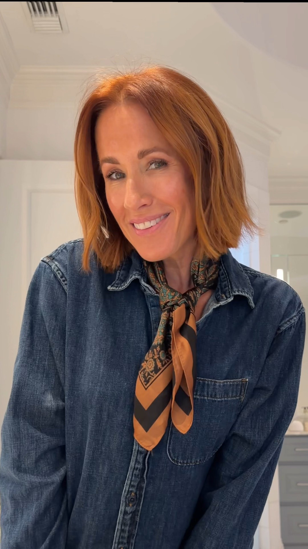 Easy silk scarf styling idea 🤍
This 5-second silk scarf knot is my favorite way to elevate a casual outfit fast. If you’re looking for how to tie a silk scarf, this simple scarf knot works with any small square scarf and instantly makes jeans, button-downs, and basics look more polished.

Perfect for busy mornings when you want an effortless outfit upgrade without overthinking it. I linked similar silk scarves so you can recreate this look easily 🤍

#LTKFindsUnder50 #LTKootd #LTKOver40