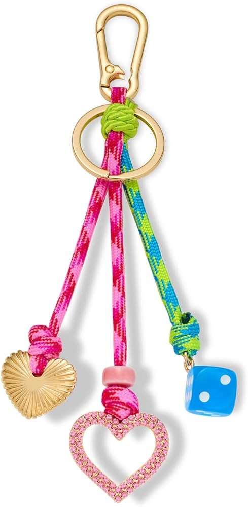 Cute Keychains For Women Red Heart Cherry And Green Clover Bag Charms | Amazon (US)