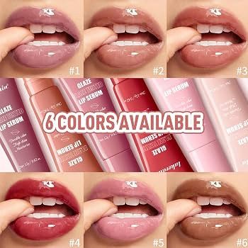 Lip Gloss Set, 3Packs Hydrating Lipgloss Set Lip Serum Glow Oil Tinted Clear Lip Plumper Non-stic... | Amazon (UK)
