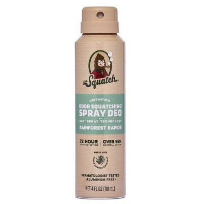 DR. SQUATCH Men's Deodorant Spray - Natural Rainforest Rapids - 4oz | Target