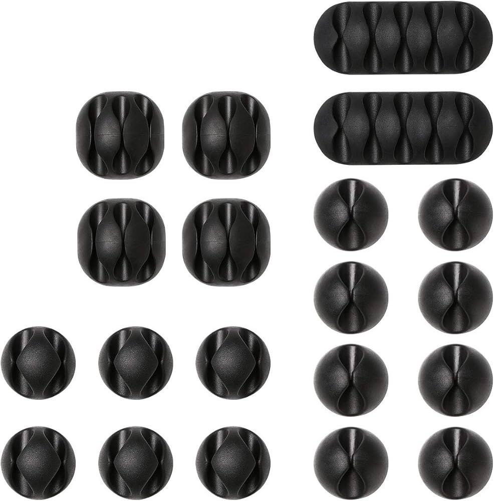URAQT Cable Clips Holders 20 Pcs Cable Tidy Clips Management, Desktop Cord Holder, Charging Cord ... | Amazon (UK)