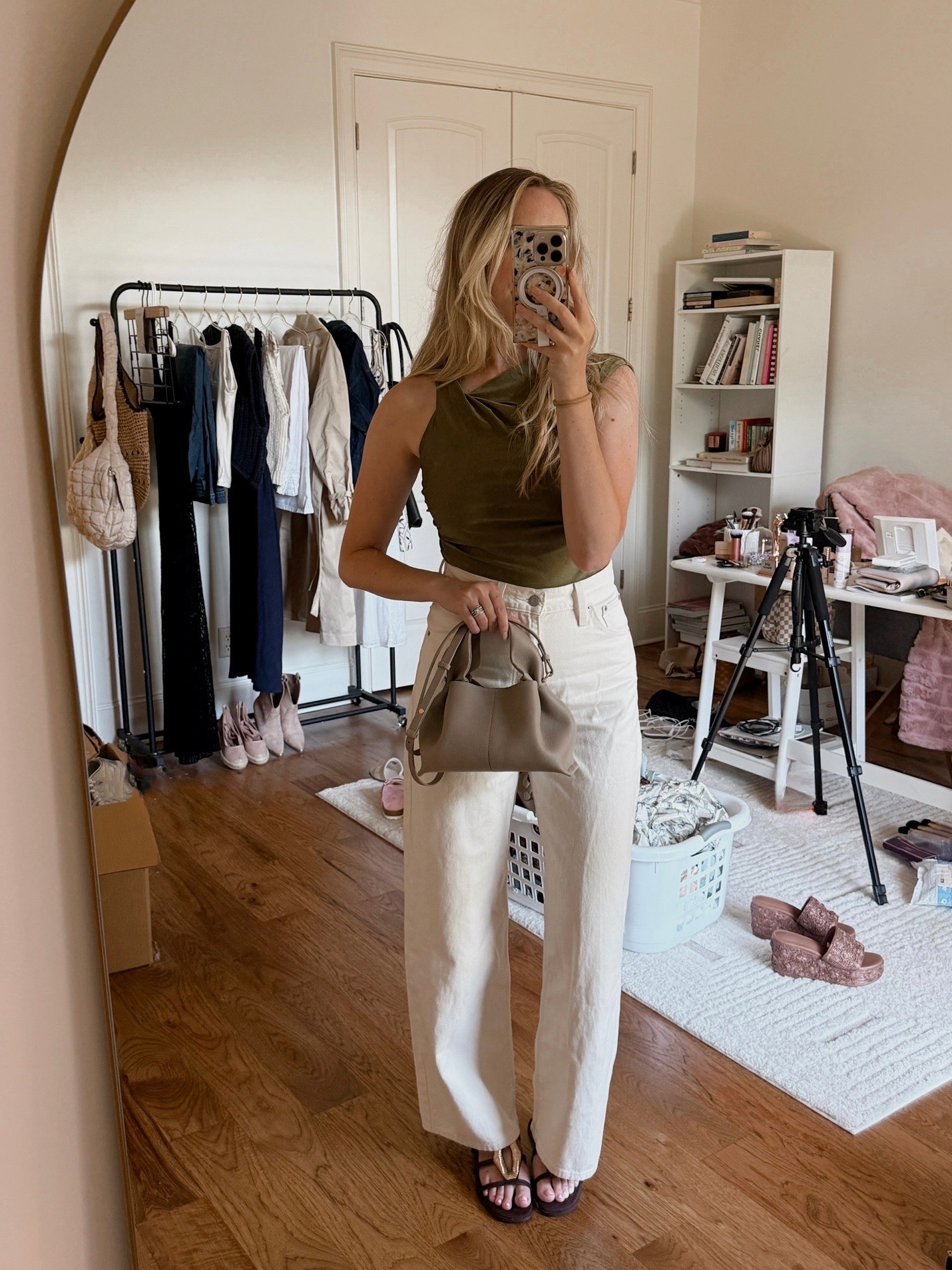 Summer date night outfit idea by BarbiGia. Cream baggy 90s Levi jeans. Cinch waist jeans outfit. Date night top. Polene bag

#LTKgrwm #LTKootd #LTKSaleAlert