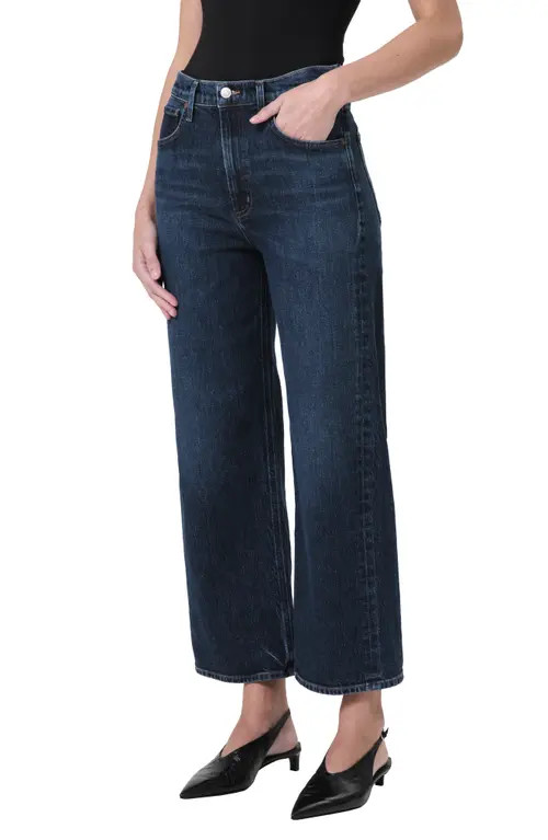 AGOLDE Ren High Waist Ankle Wide Leg Jeans in Echo at Nordstrom, Size 29 | Nordstrom