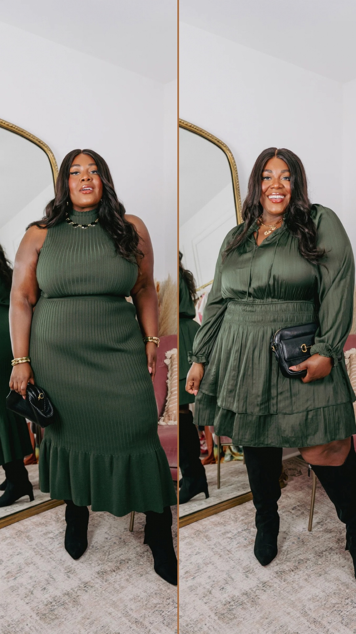 Walmart has been bringing in their fall collection and I already found some pieces I’m wearing all fall long. Run don’t walk as they are literally selling out as I post this! 😳 fall transitional, knit dress, long sleeve dress, green 

#LTKFallSale #LTKStyleTip #LTKPlusSize