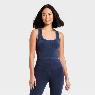 Women's Seamless Henley Support Tank Top - JoyLab™ | Target