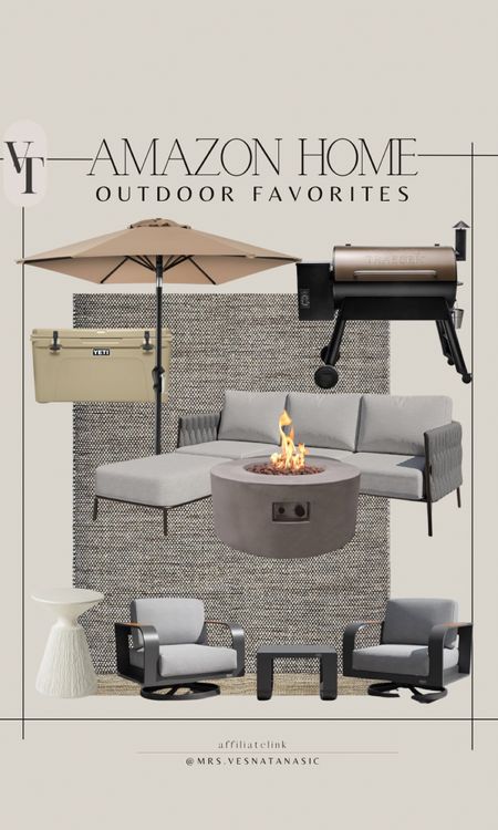 Amazon summer outdoor favorites include umbrella, grill, cooler, side table, sectional sofa, patio furniture, outdoor rug, outdoor chair, fire pit, outdoor patio finds, 

#LTKSaleAlert #LTKHome