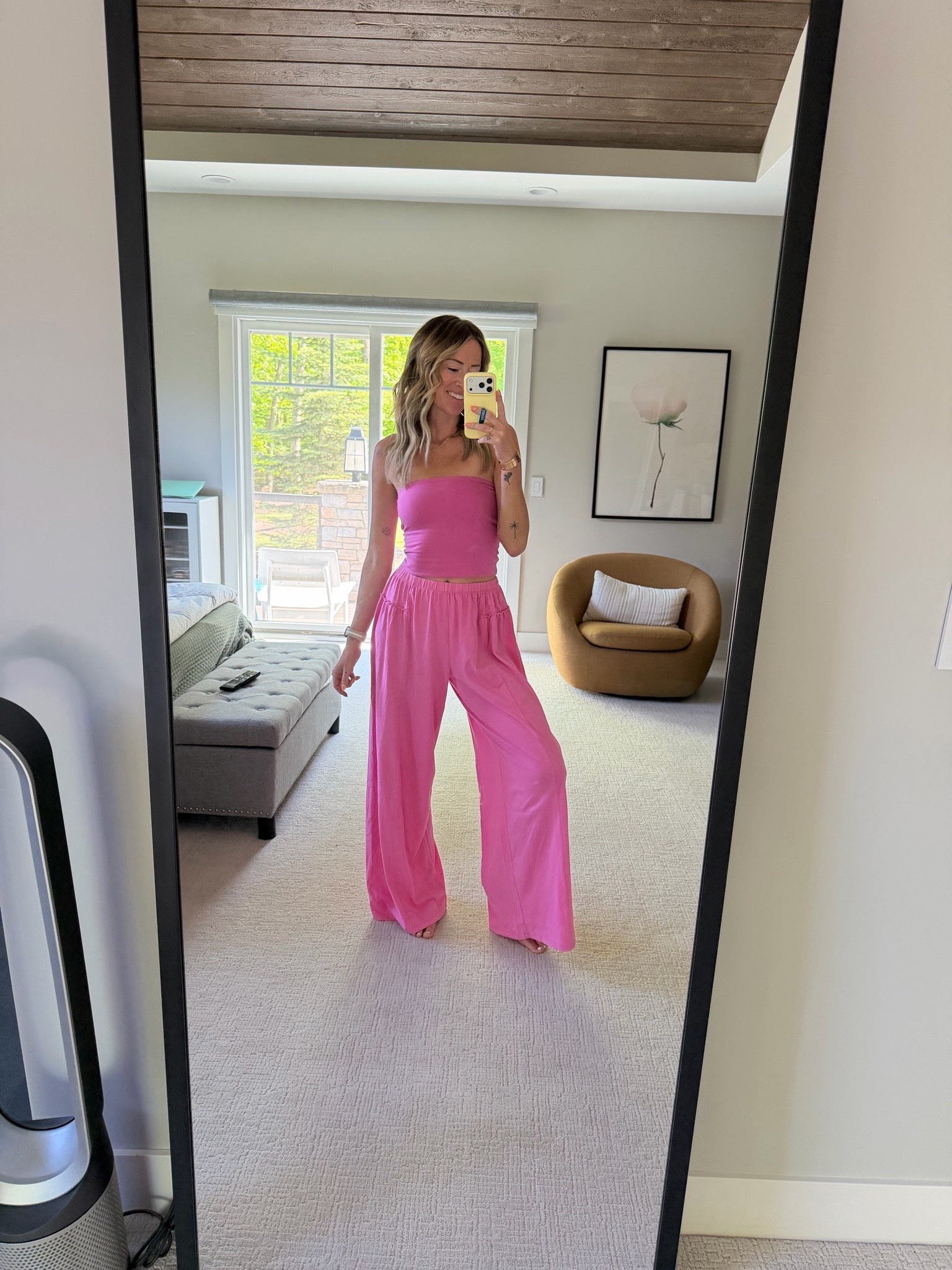 Matching set summer And spring  outfit ideas aerie wide leg pants 
Mom store