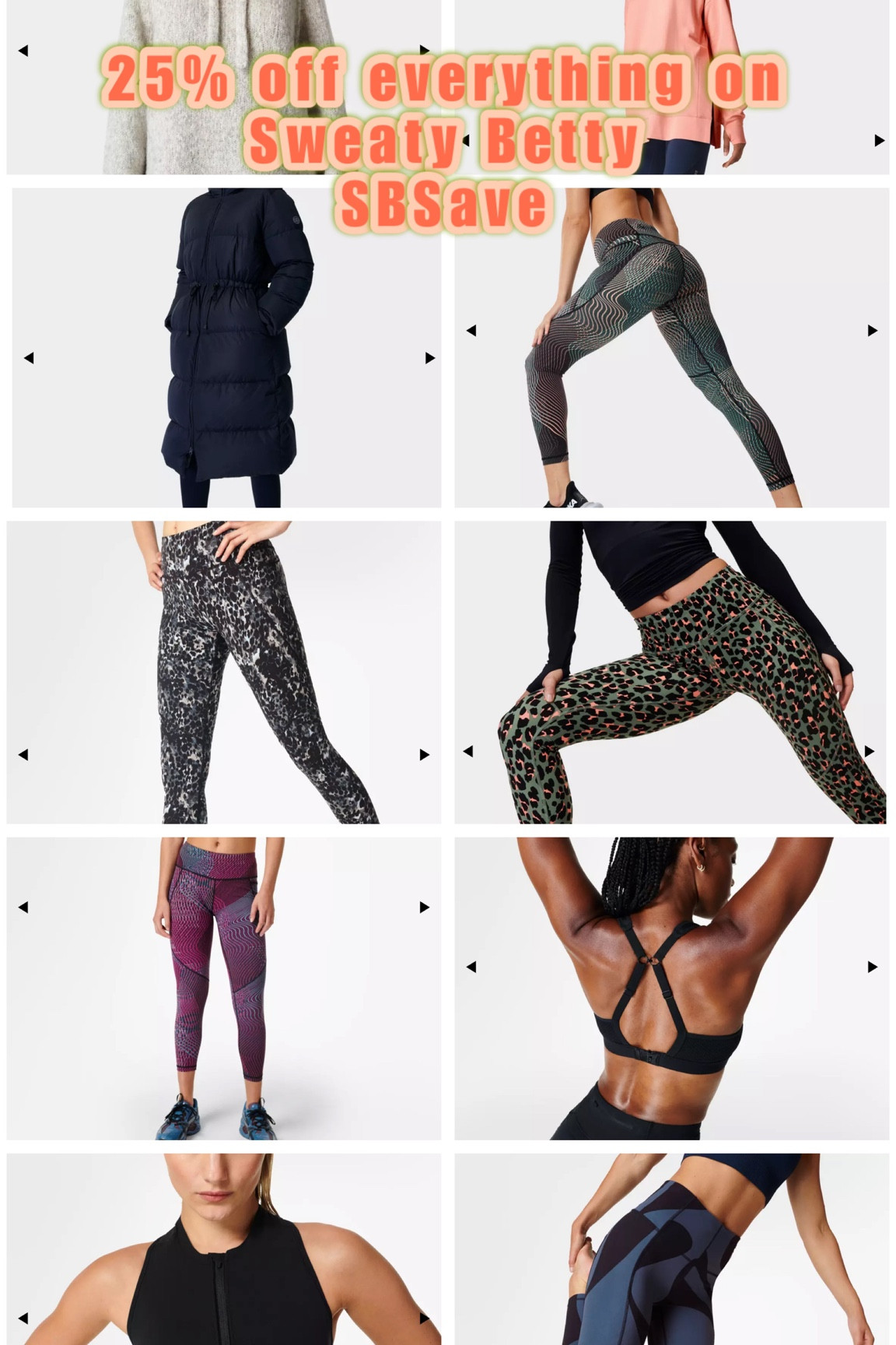 25% off everything on sweaty Betty with SBSAVE 🙌🏻 their super soft leggings are the best! I have a full review on size , quality, fit etc etc on my YouTube channel comparing them to Lulu lemons! 

#LTKCyberweek #LTKsalealert #LTKfit