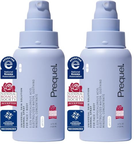 Prequel Skin Universal Skin Solution Hypochlorous Acid Spray for Face and Body. Fine Mist HOCL Facial Cleanser and Dermal Spray with Minerals & Electrolyzed Water - pH-Stabilized Care. 4oz (Pack of 2) | Amazon (US)