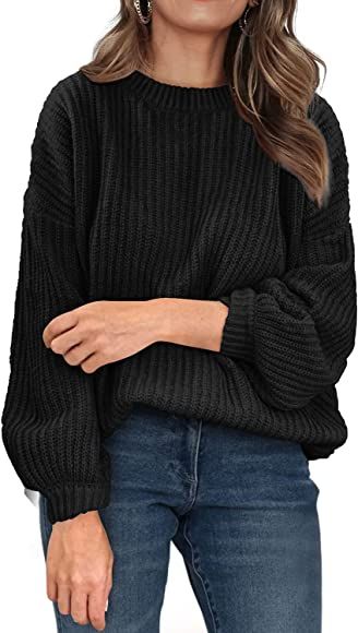PRETTYGARDEN Women's Fashion Sweater Long Sleeve Casual Ribbed Knit Winter Clothes Pullover Sweaters | Amazon (US)