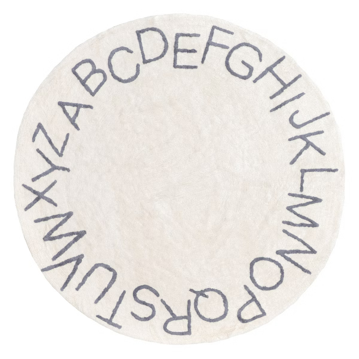 nuLOOM Kids Washable Round Alphabet Rug Gray 4' | Target