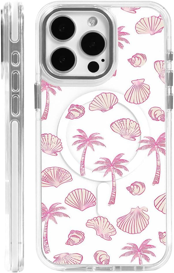 DAIZAG Case for iPhone 16 Pro, [Compatible with MagSafe],Pink Seashells Palm Trees Beach Phone Ca... | Amazon (US)