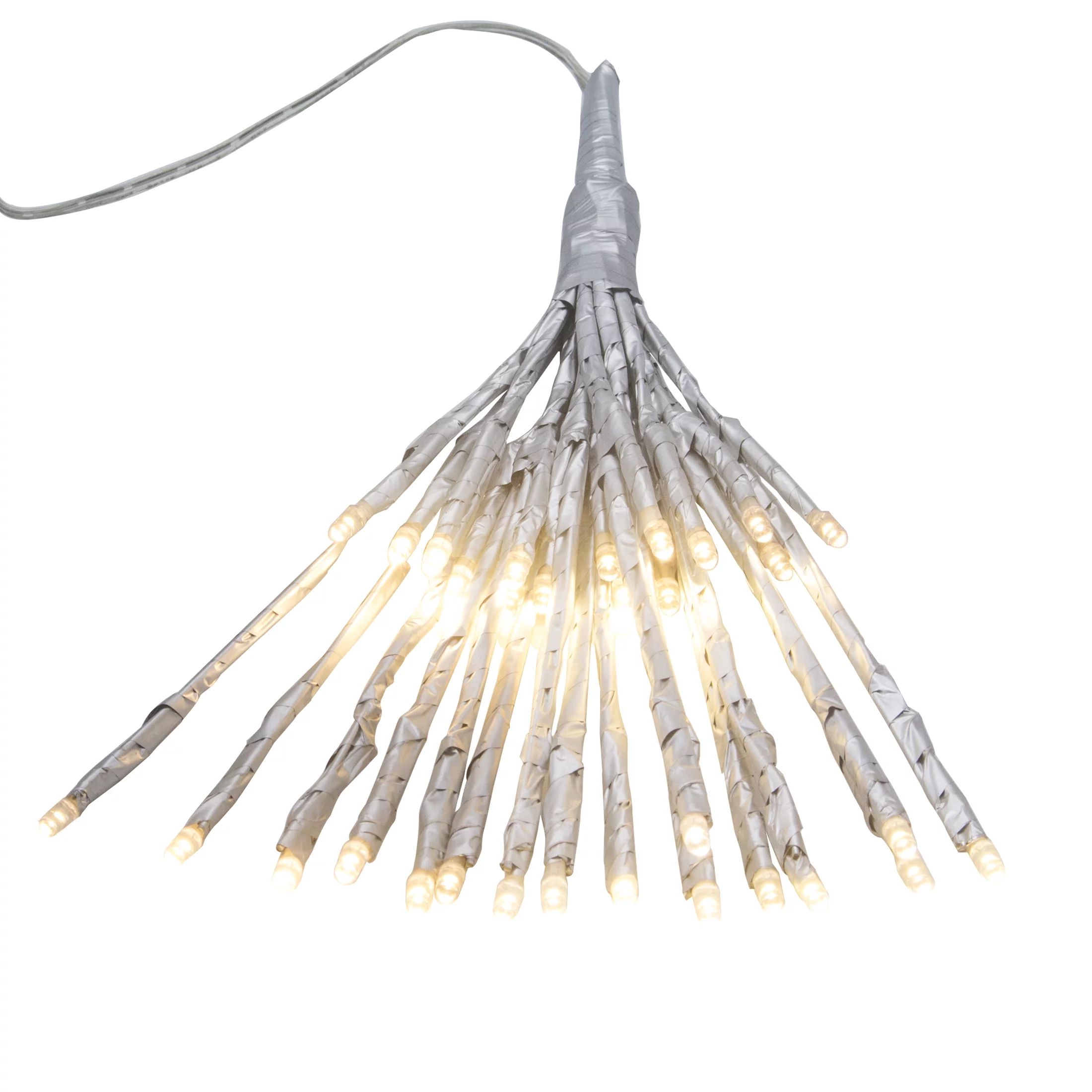 32 Warm White LED Branches Starburst Christmas Decoration, Silver, by Holiday Time | Walmart (US)