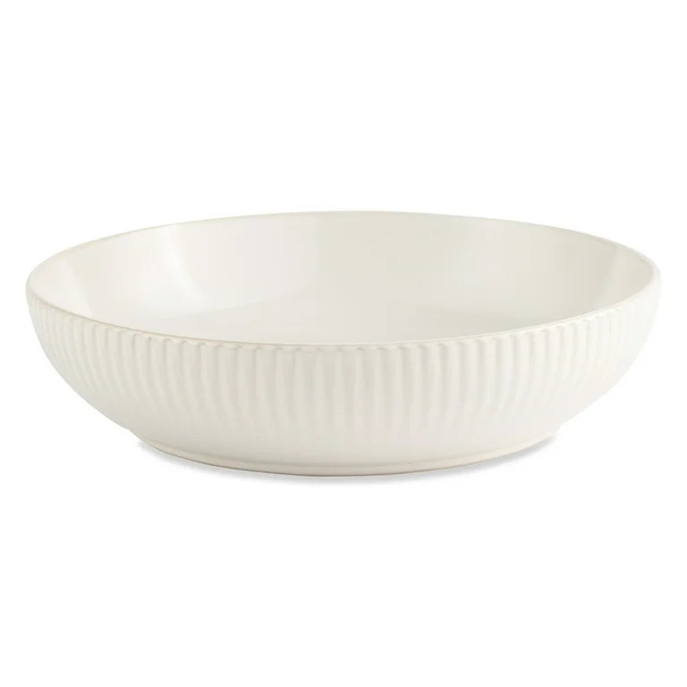 Better Homes & Gardens Sawyer Stoneware Low Bowl Cream | Walmart (US)