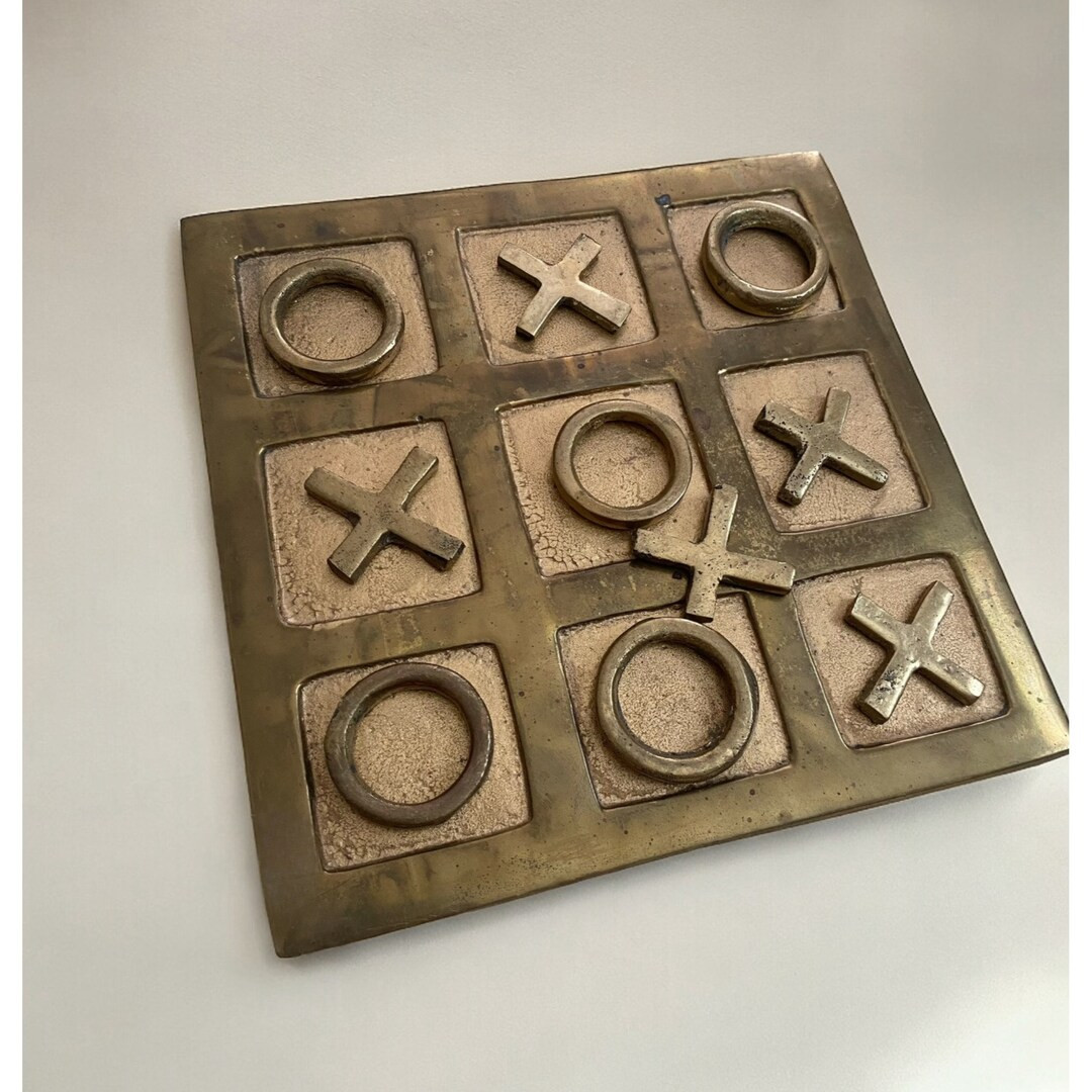 Vintage Mid Century Solid Brass Tic Tac Toe Game Set 7" MCM Decor | Etsy (US)