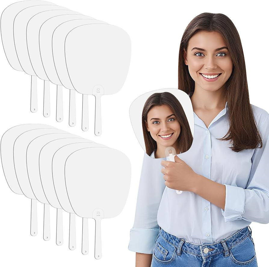 24 Pcs Sublimation Big Head Cutout Fans Blank, Double-Sided Sublimation Fan Face, Hand-Hold Fun F... | Amazon (US)