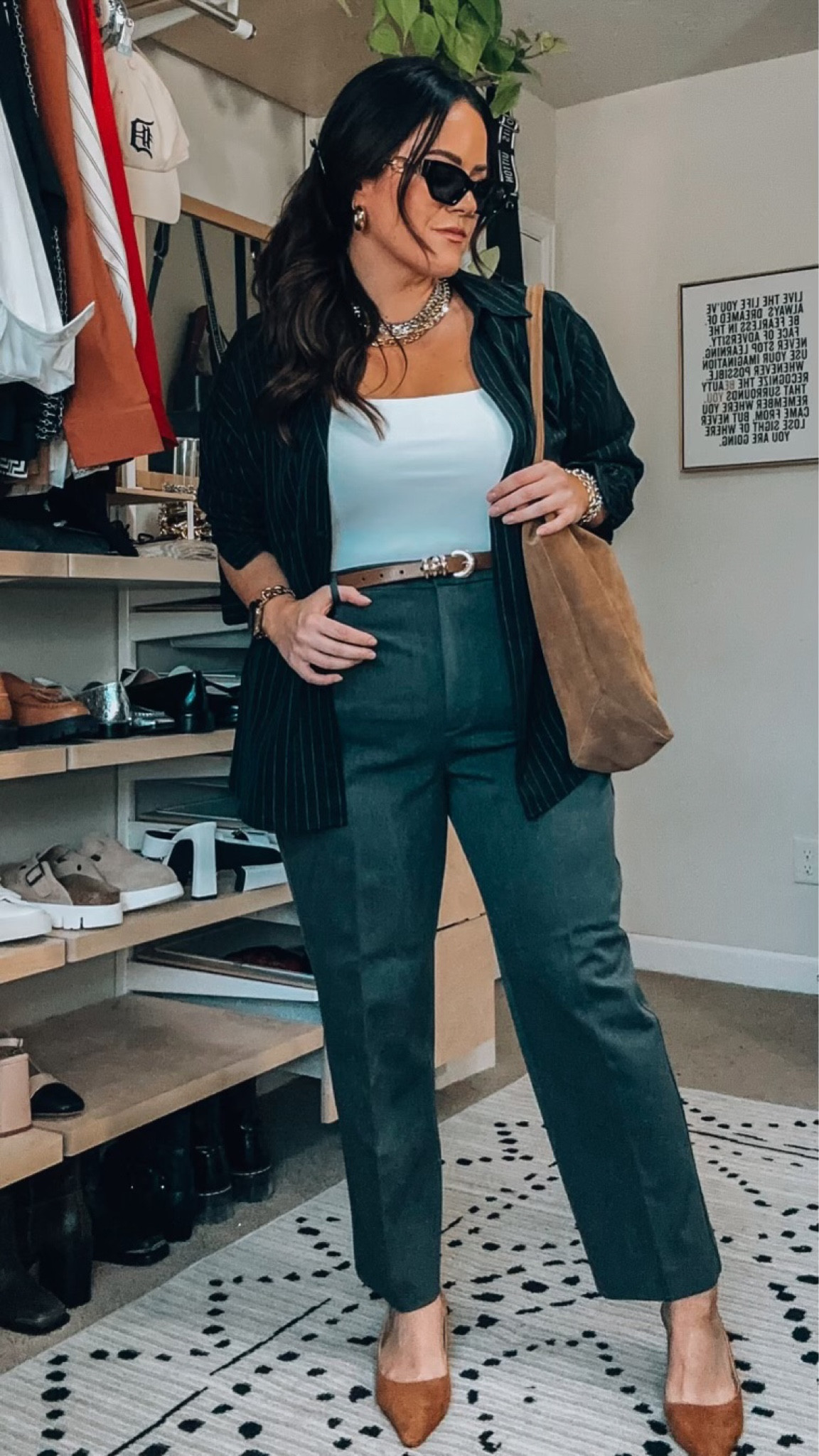Midsize - Button Up - Trousers - Top - Bottom - Sunglasses - Heels - Purse - Workwear

#LTKSeasonal #LTKmidsize #LTKstyletip